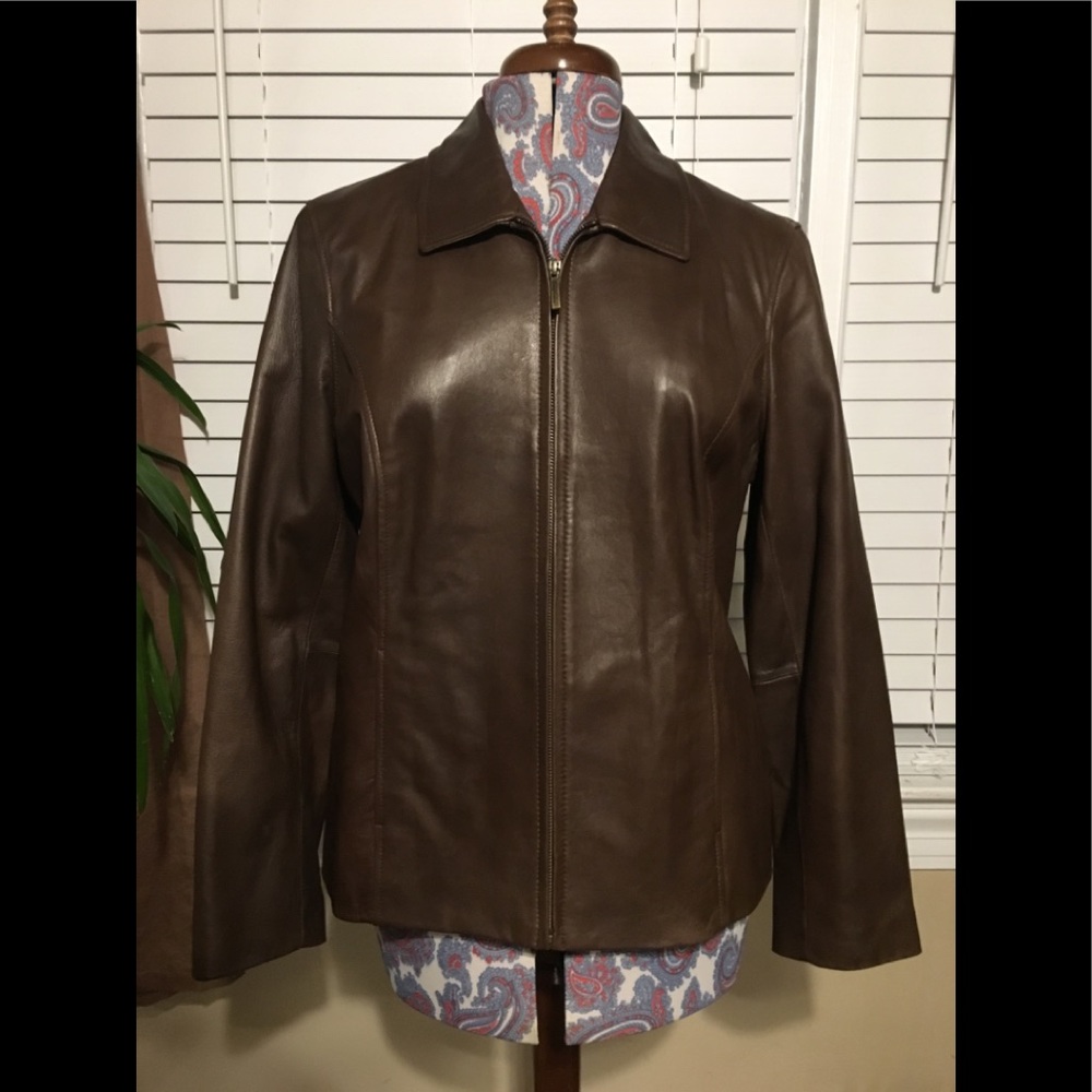 Brooks Brothers Brown Leather Jacket NWOT